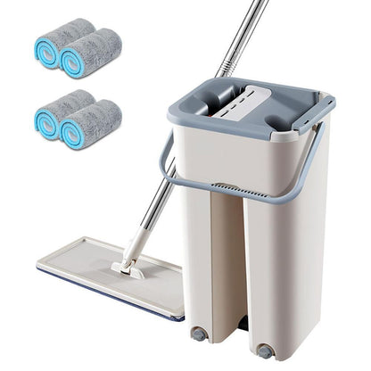 Hands-Free Flat Mop and Bucket Set
